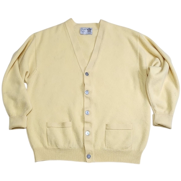 TURNBULL & ASSER Light Yellow 100% Cashmere V Neck Cardigan Sweater Sz Large,New Products : American Fashion Style Bags On Sale